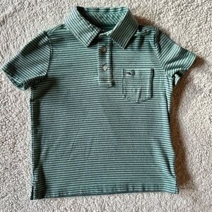 Boys Edgartown Short Sleeve Vineyard Vines Blue & Green Striped Polo, Size 5